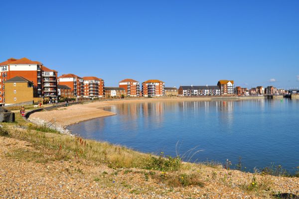 Harbour surrounded by apartment buildings