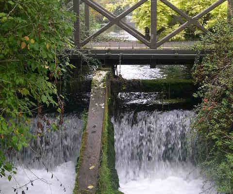 A bridge over a weir